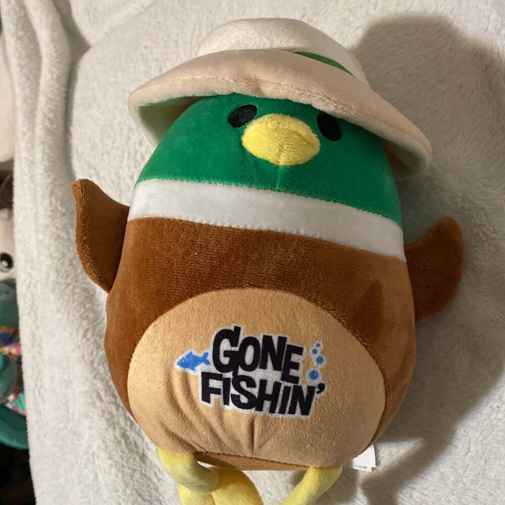 Gone Fishin' Mallard Duck Plush with Safari Hat